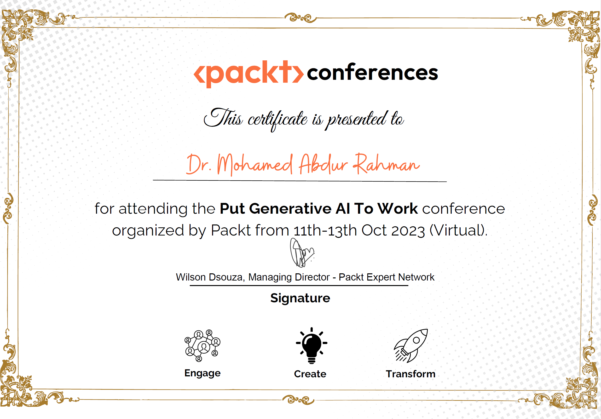 Packt Put Generative AI To Work Certificate