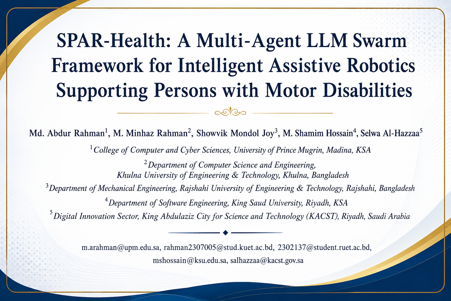 SPAR-Health — title slide with full author list and affiliations