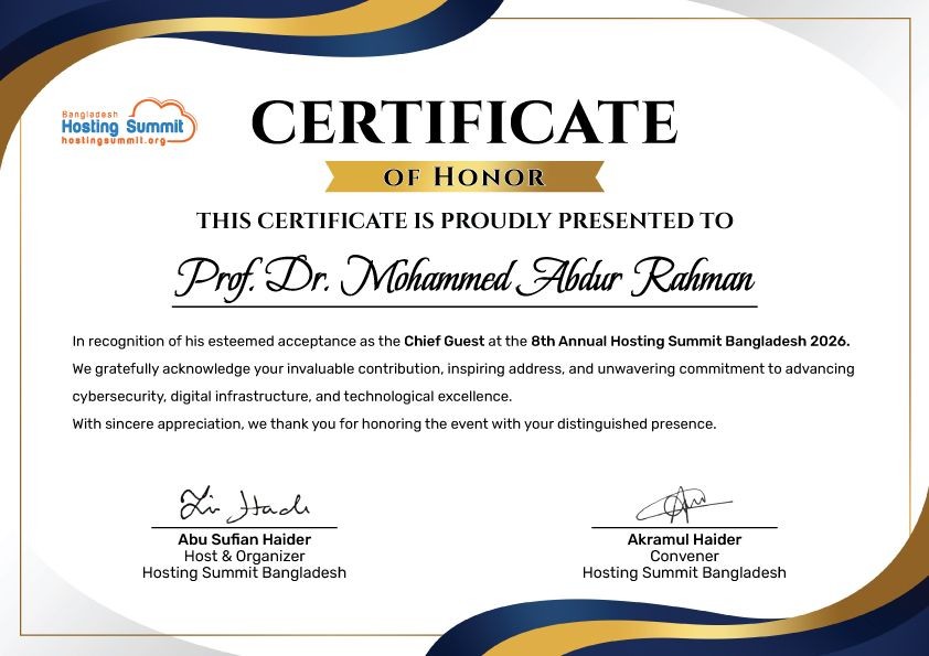 Honored as Chief Guest at Hosting Summit Bangladesh 2026 — Alphanet
