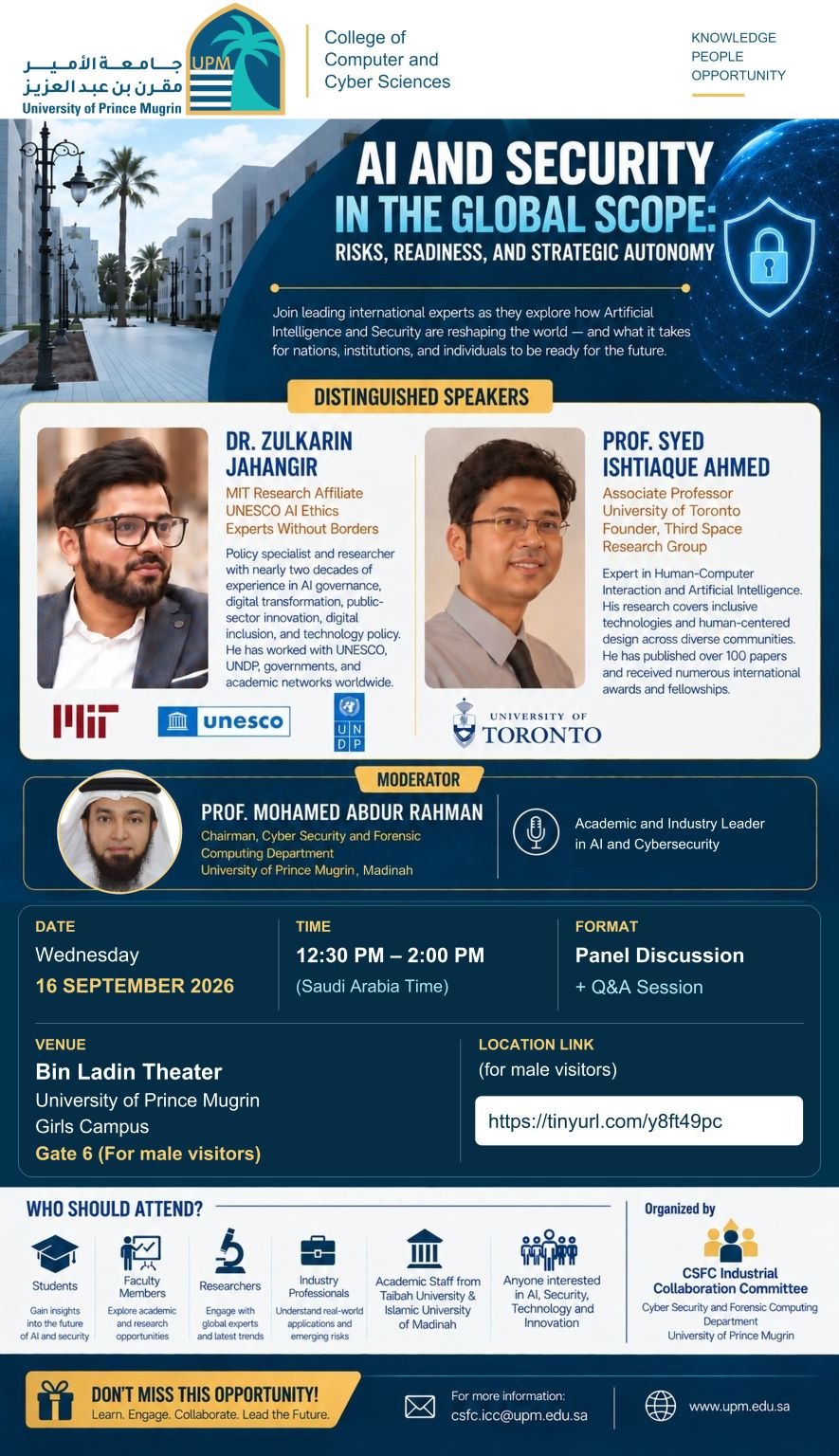 Forum poster — AI and Security in the Global Scope, 16 September 2026